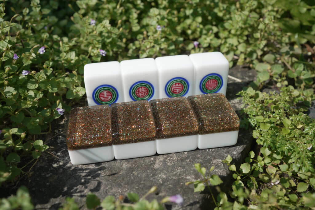 A1 Crystal Rainbow Gold Mahjong Tiles
